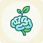 Mentes que Crescem — logotipo de um cérebro com um broto verde.